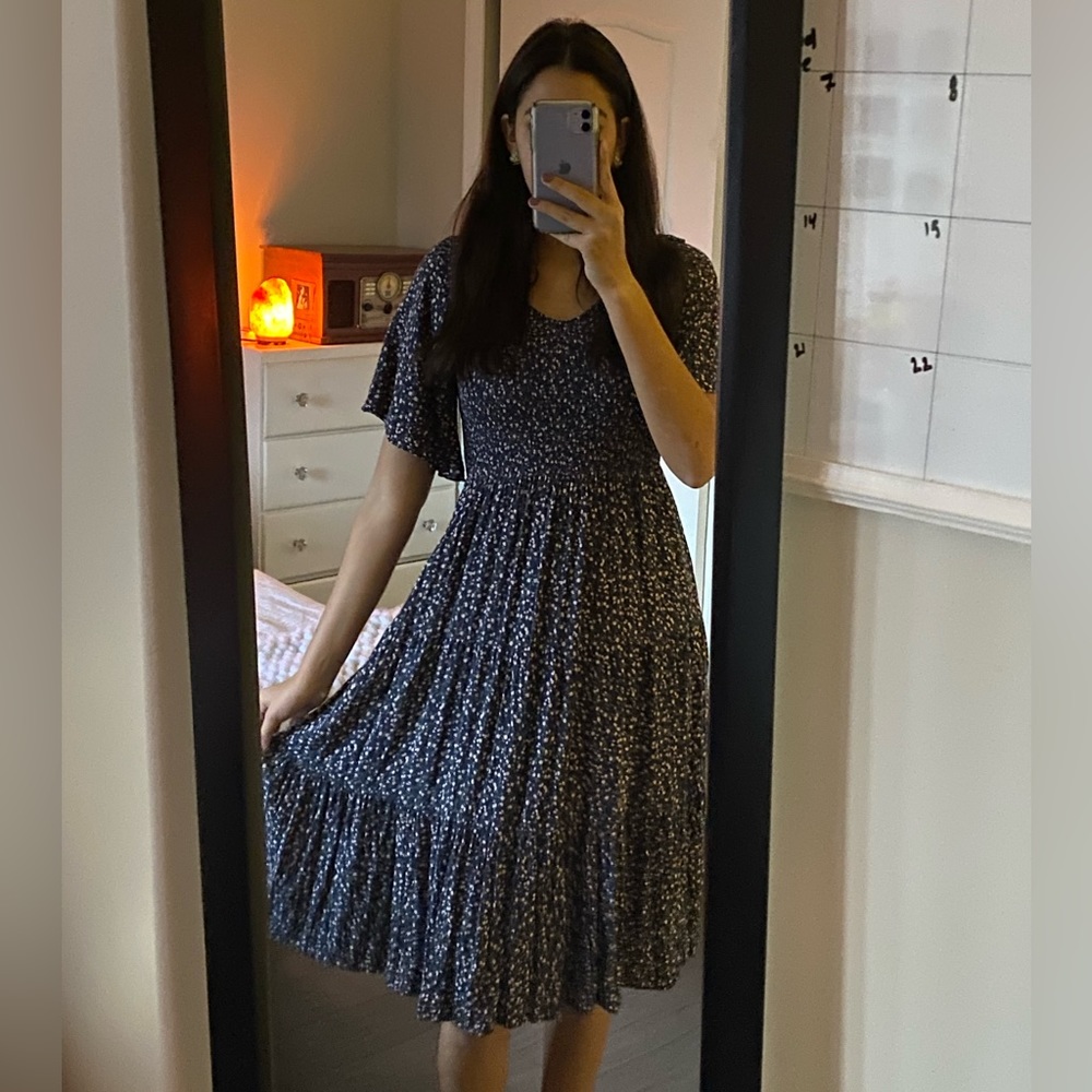 Blue floral dress